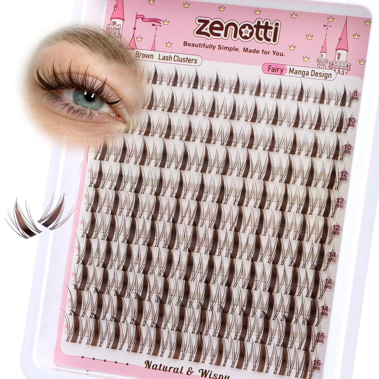 Manga Eyelash Clusters - Brown Wispy & Spiky Individual Lashes | DIY Anime Extensions 8-16MM