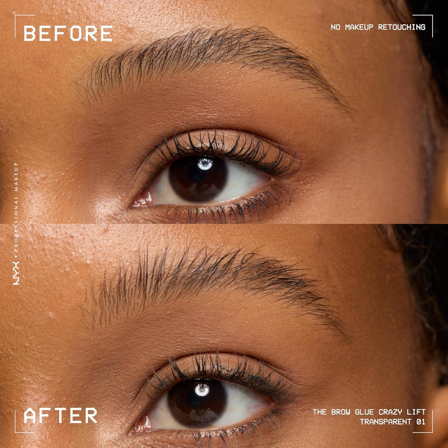 NYX Brow Glue - Strong Hold Brow Lamination Gel with Built-In Comb | Clear 16HR Eyebrow Gel