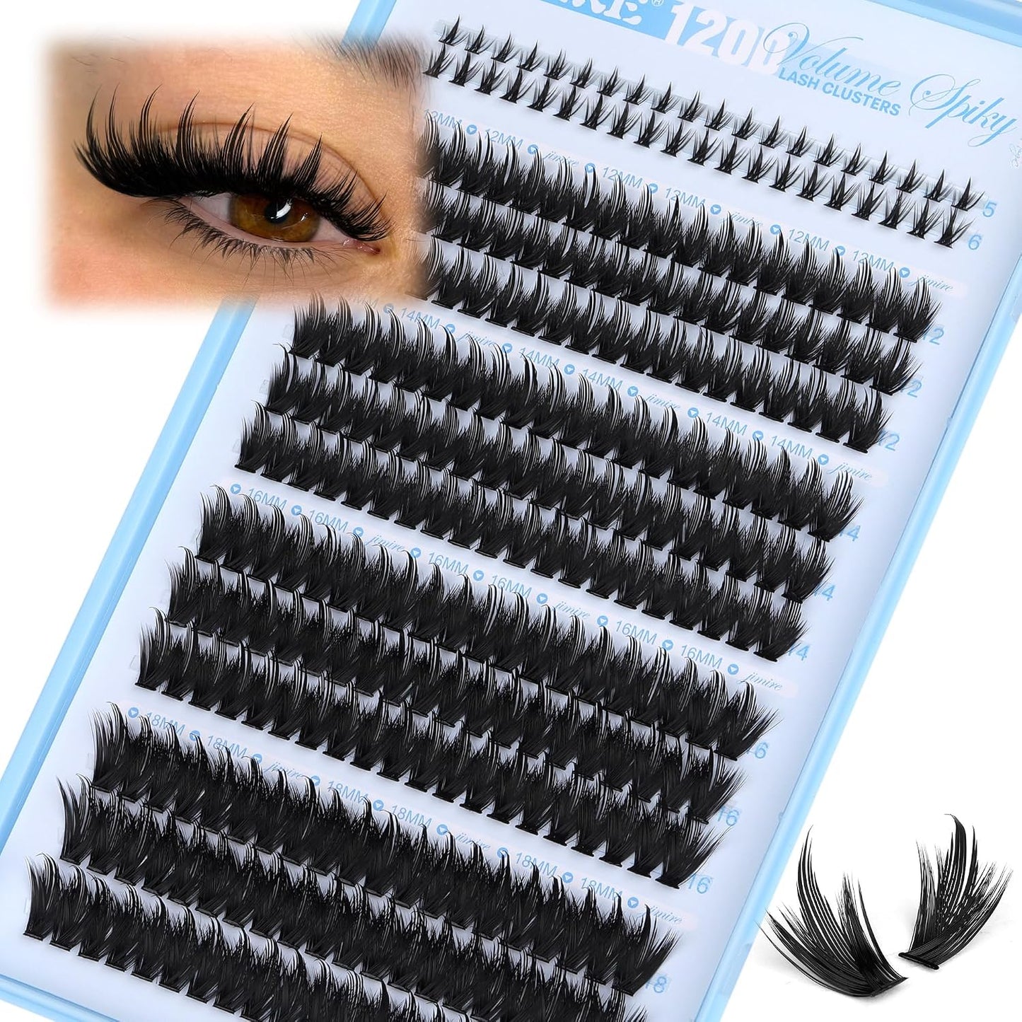 Brown Lash Clusters - Wispy Spider Lashes for Natural Look | 10-16MM DD Curl Eyelash Extensions