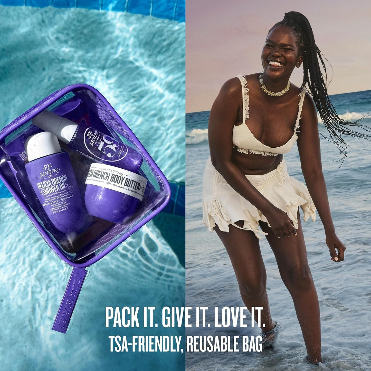 Travel Shower Kit - Sol de Janeiro Jet Set | Perfect for On-the-Go Hydration and Refreshment