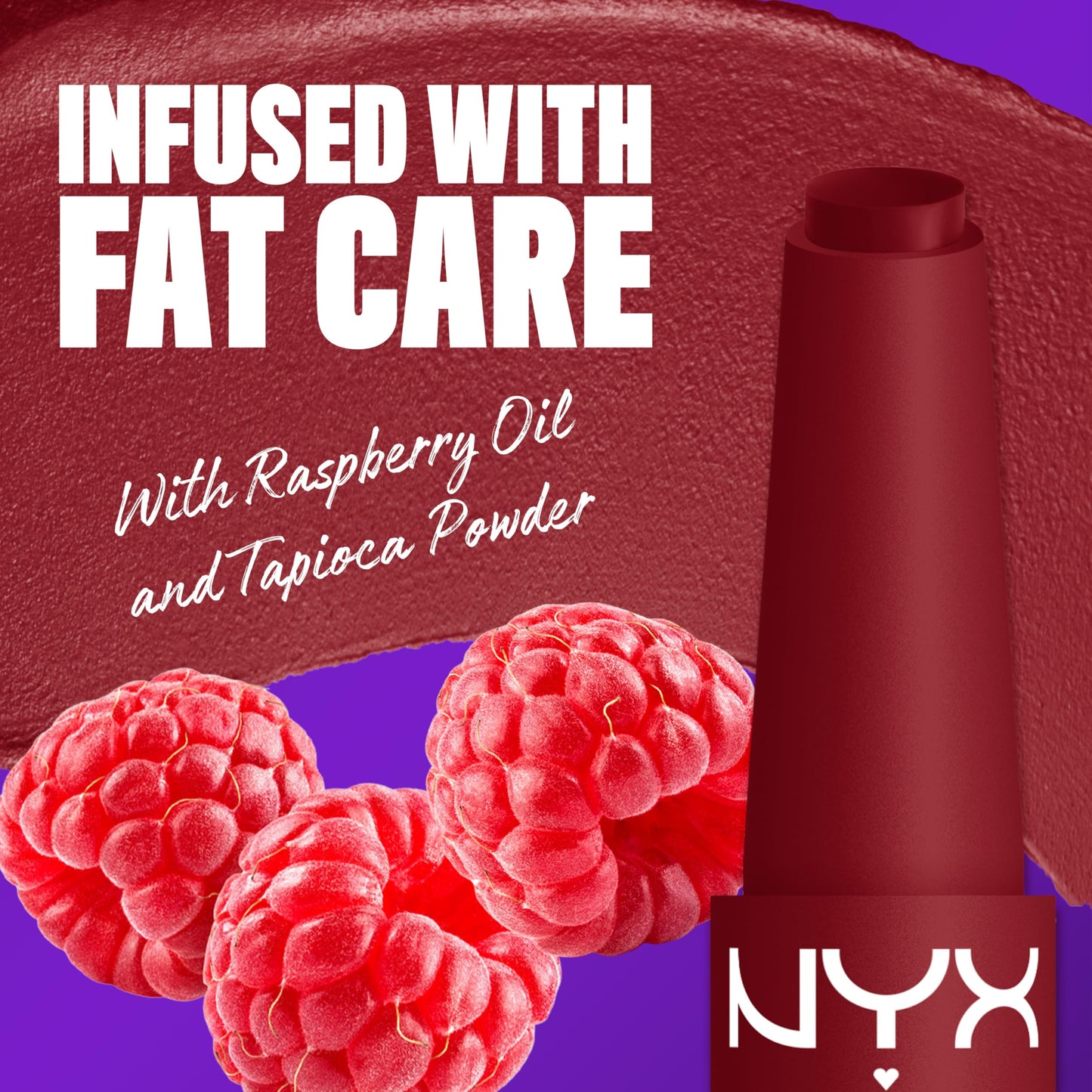 NYX PROFESSIONAL MAKEUP Fat Matte Lipstick, Pigmented, Smoothing, & Non-Drying Lip Crayon, Long Lasting Lip Makeup, Vegan & Cruelty Free - Berry Smooth (Currant)