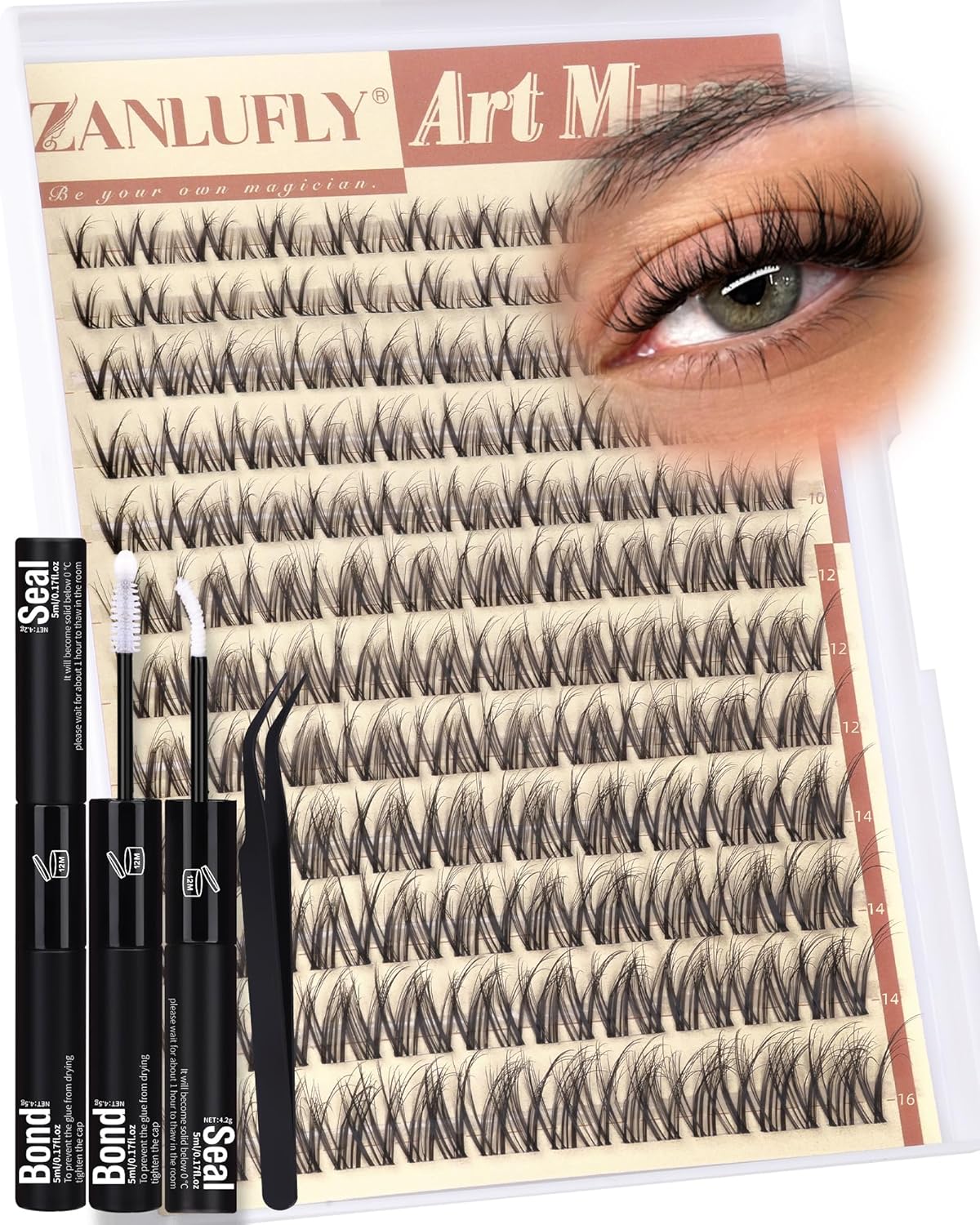 Spider Lash Clusters - Natural Wispy Eyelash Extensions | Light & Fluffy 8-16mm D Curly Lashes