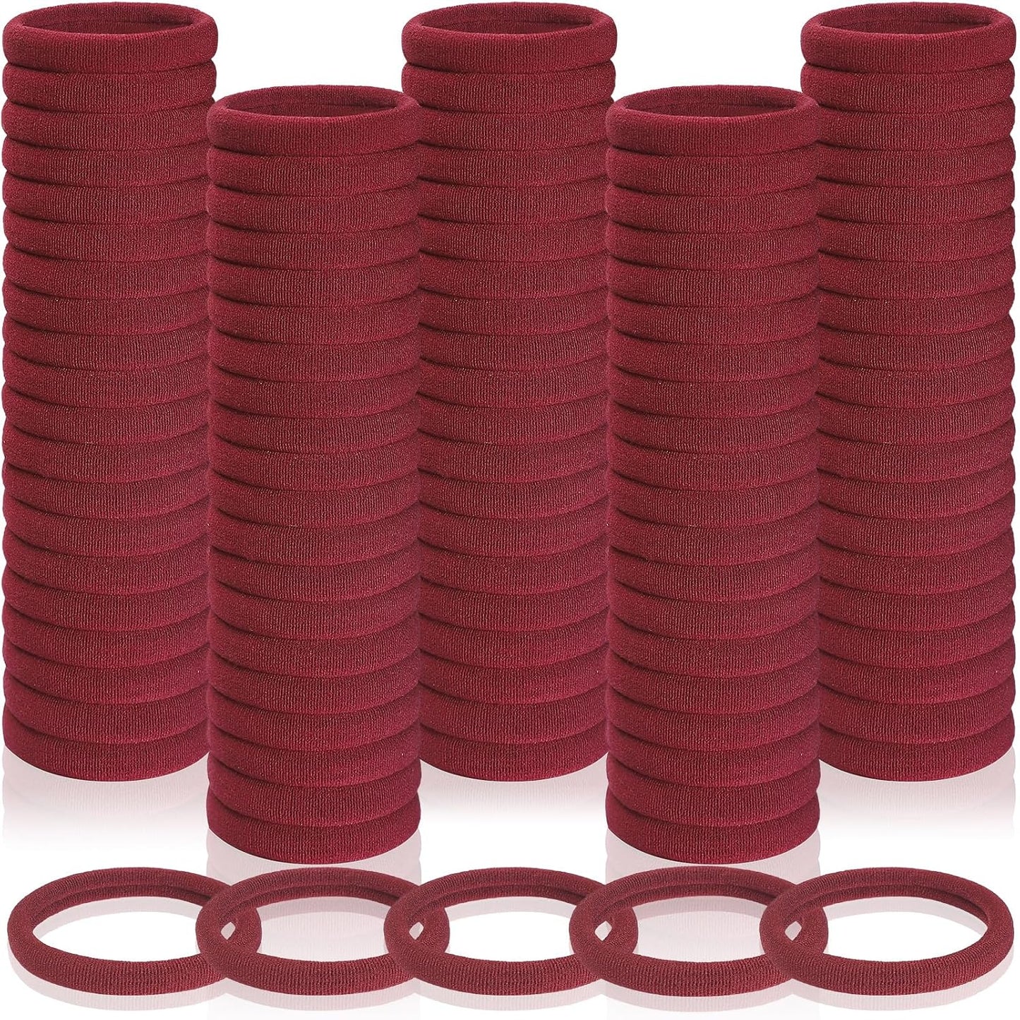 Seamless Elastic Hair Ties - 150 Pcs No Damage Ponytail Holders for Thick & Thin Hair | Soft Beige Bands