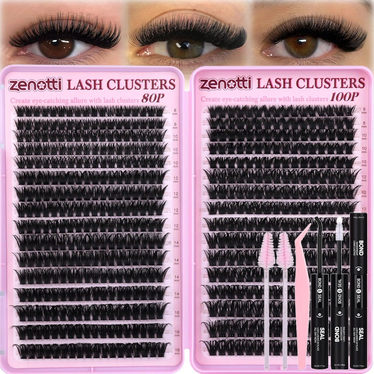 Natural Eyelash Clusters - 640PCS Wispy 30D/40D/50D/60D Extensions | 9-16mm DIY Individual Lashes