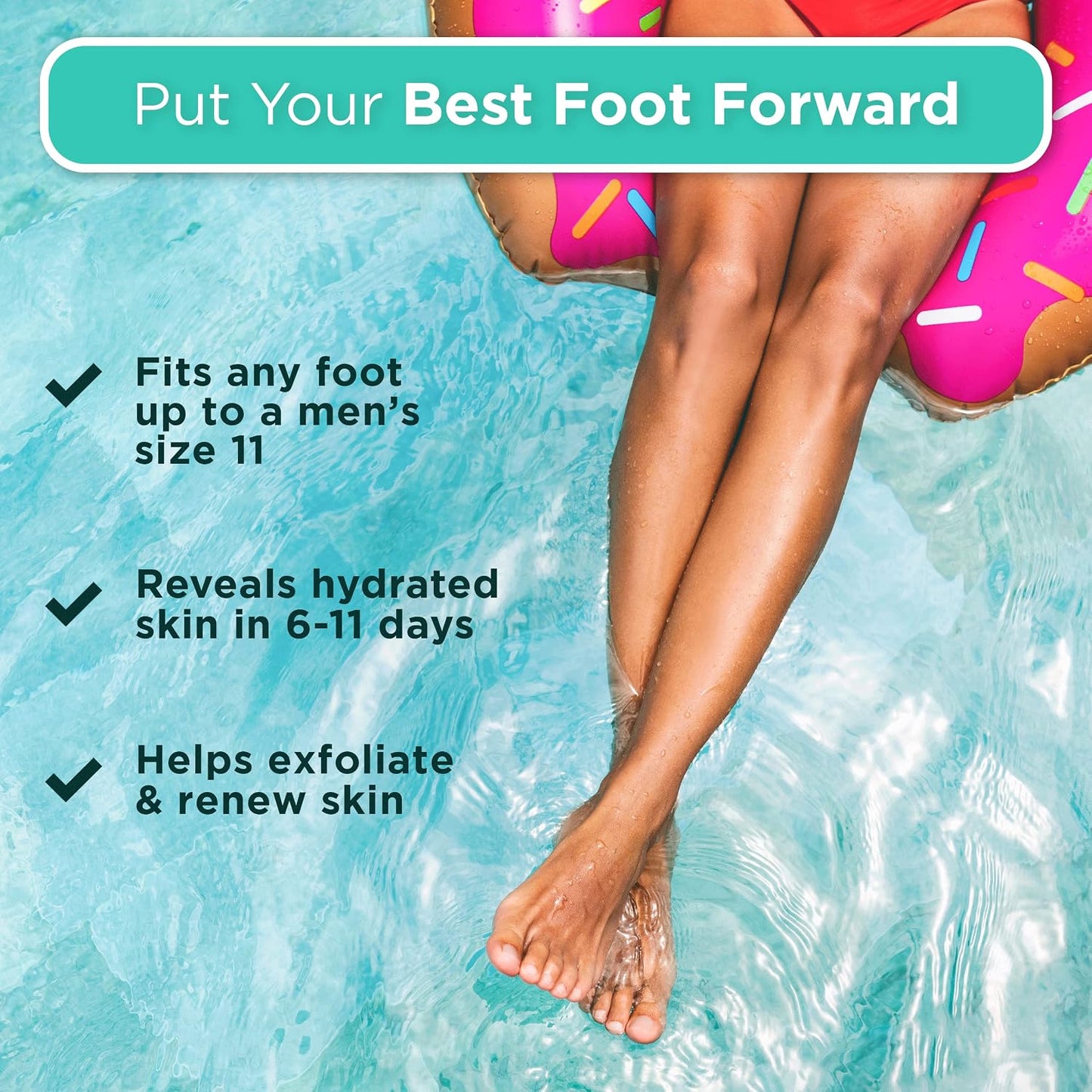 Exfoliating Foot Peel Mask - At-Home Spa Treatment for Dry, Cracked Feet | 2 Pairs Regular Size (Fits Women’s 11, Men’s 10)