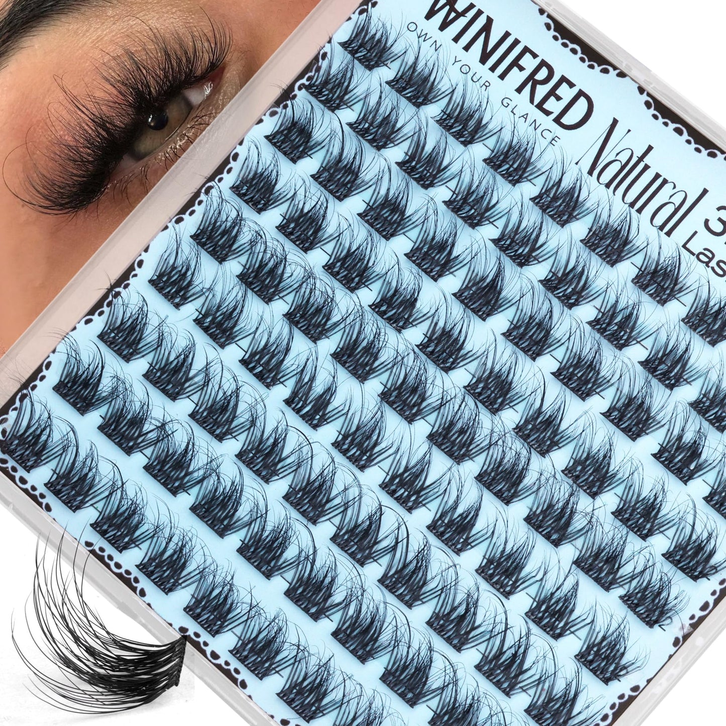 Winifred Lash Clusters Natural Eyelash Clusters Wispy Fluffy Cluster Eyelash Extensions C Curly Short 10-12-14mm Lash Extensions DIY Spider Lightweight Individual Lashes Clean Girl by Winifred