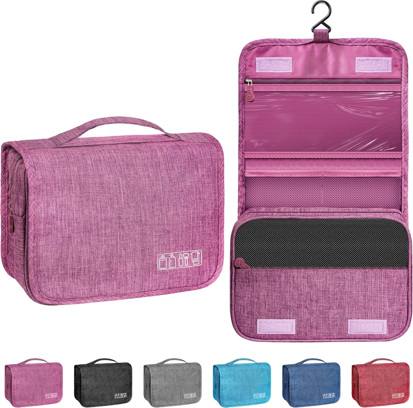 Toiletry Bag - Waterproof Hanging Travel Organizer for Men & Women | Small Cosmetic Makeup Bag (Grey)