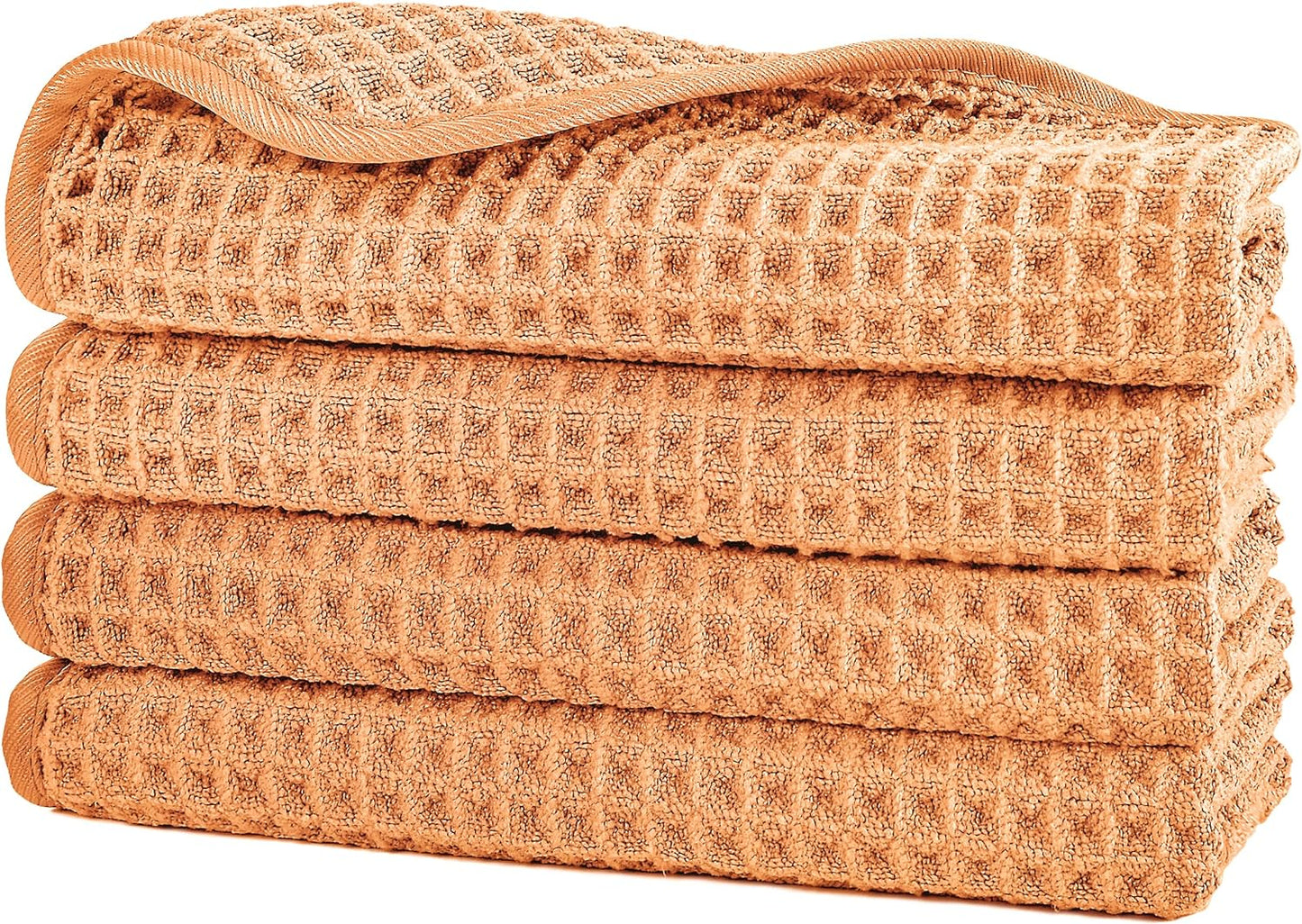 Microfiber Washcloths - Lint-Free Face Towels, 430 GSM | 13 x 13 in, 4 Pack - Waffle Weave