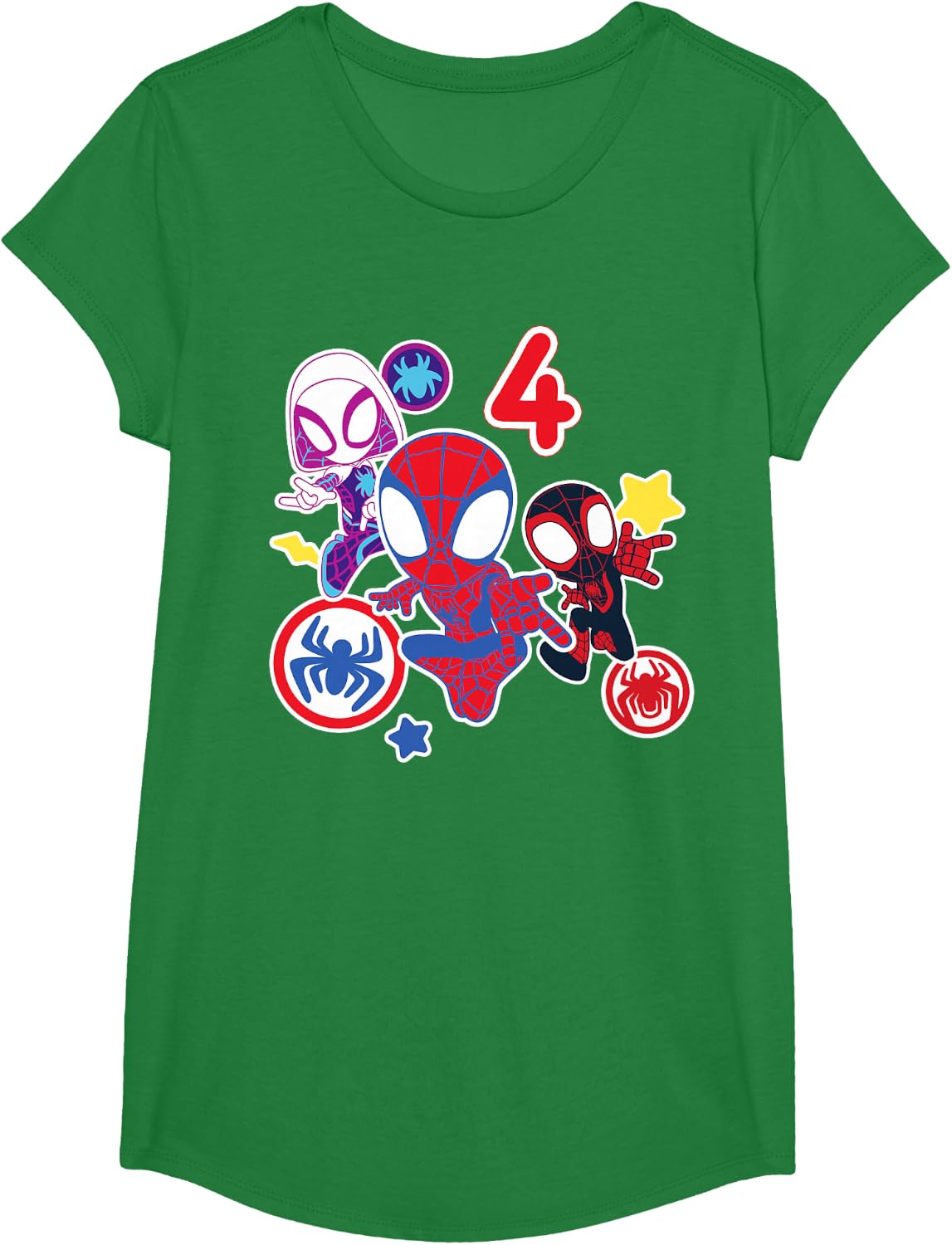 Spidey and His Amazing Friends Birthday T-Shirt for 4 Year Olds - Fun Graphic Design