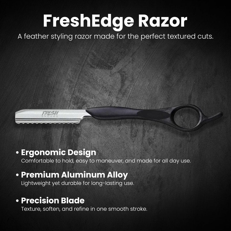 FreshEdge Razor by Fresh Pro Tools, Professional Texturizing Feather Razor for Hair Cutting, Hairstylist Essentials & Barber Supplies