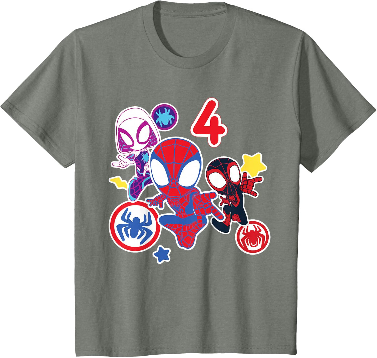 Spidey and His Amazing Friends Birthday T-Shirt for 4 Year Olds - Fun Graphic Design
