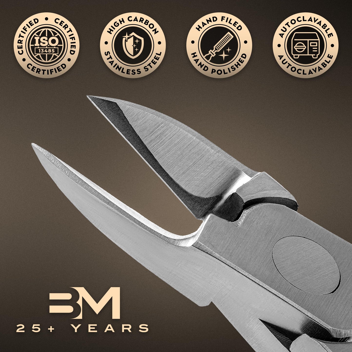 By MILLY Straight Blade Toenail Clippers for Thick Toenails, Professional Nail Clipper for Hard and Ingrown Toenails (Matte Silver)