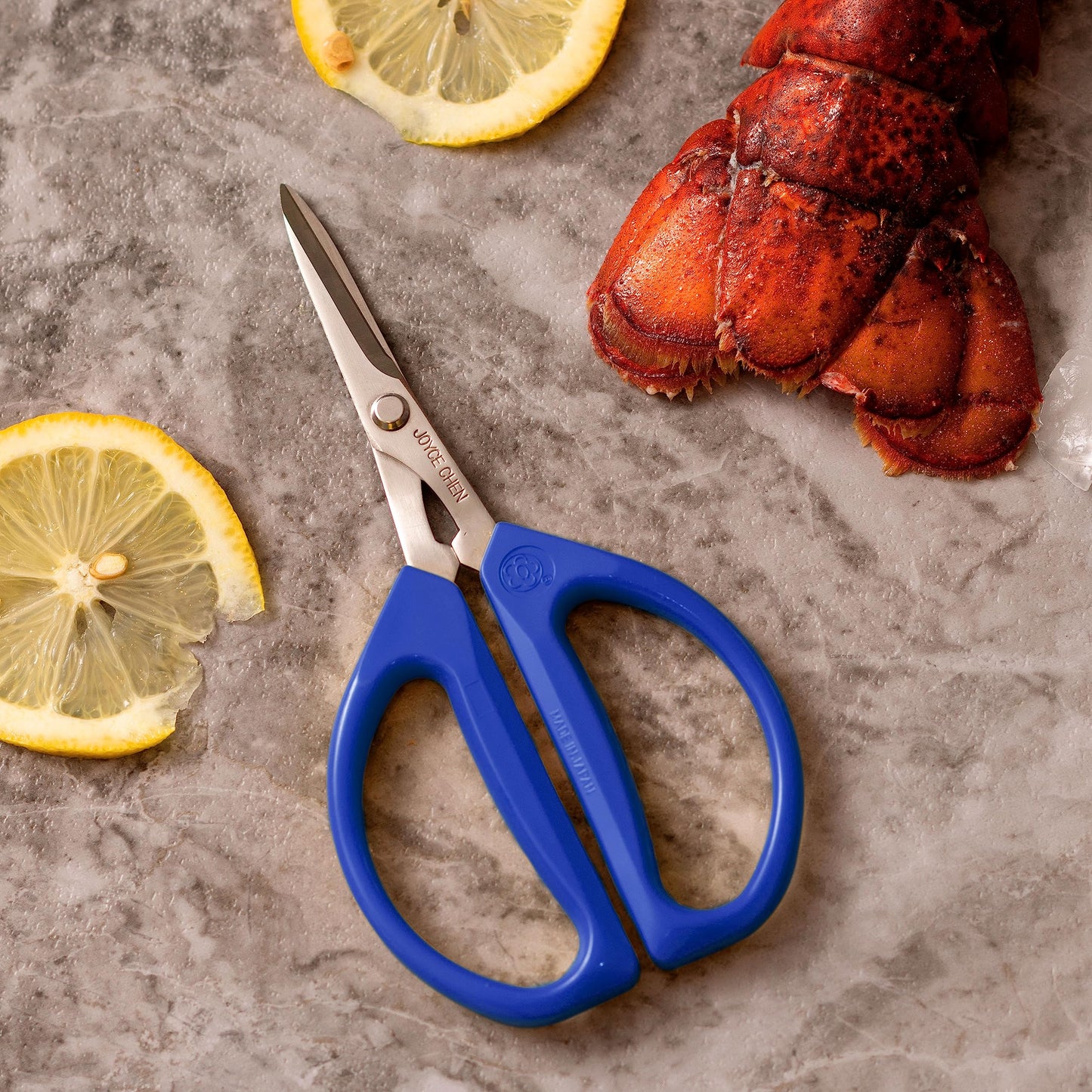 Joyce Chen Original Unlimited Kitchen Scissors All Purpose Kitchen Shears With Comfortable Handles, Blue 2.0