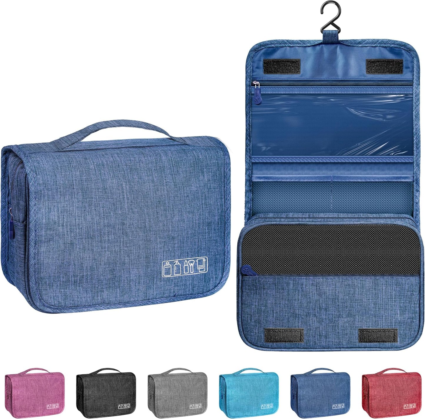 Toiletry Bag - Waterproof Hanging Travel Organizer for Men & Women | Small Cosmetic Makeup Bag (Grey)
