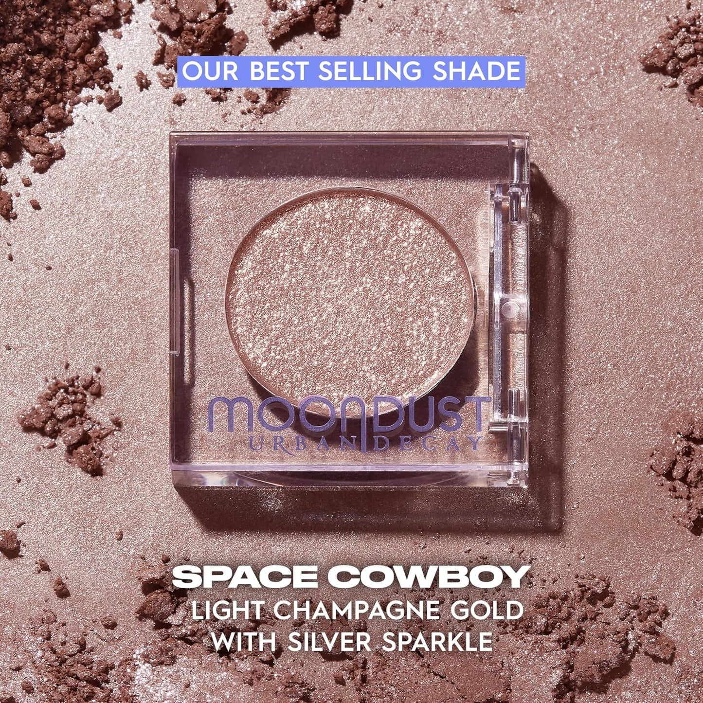 Urban Decay Moondust Space Cowboy Makeup Set | Glitter Eyeshadow & Matte Eyeliner Bundle - Shimmery Gold & Brown