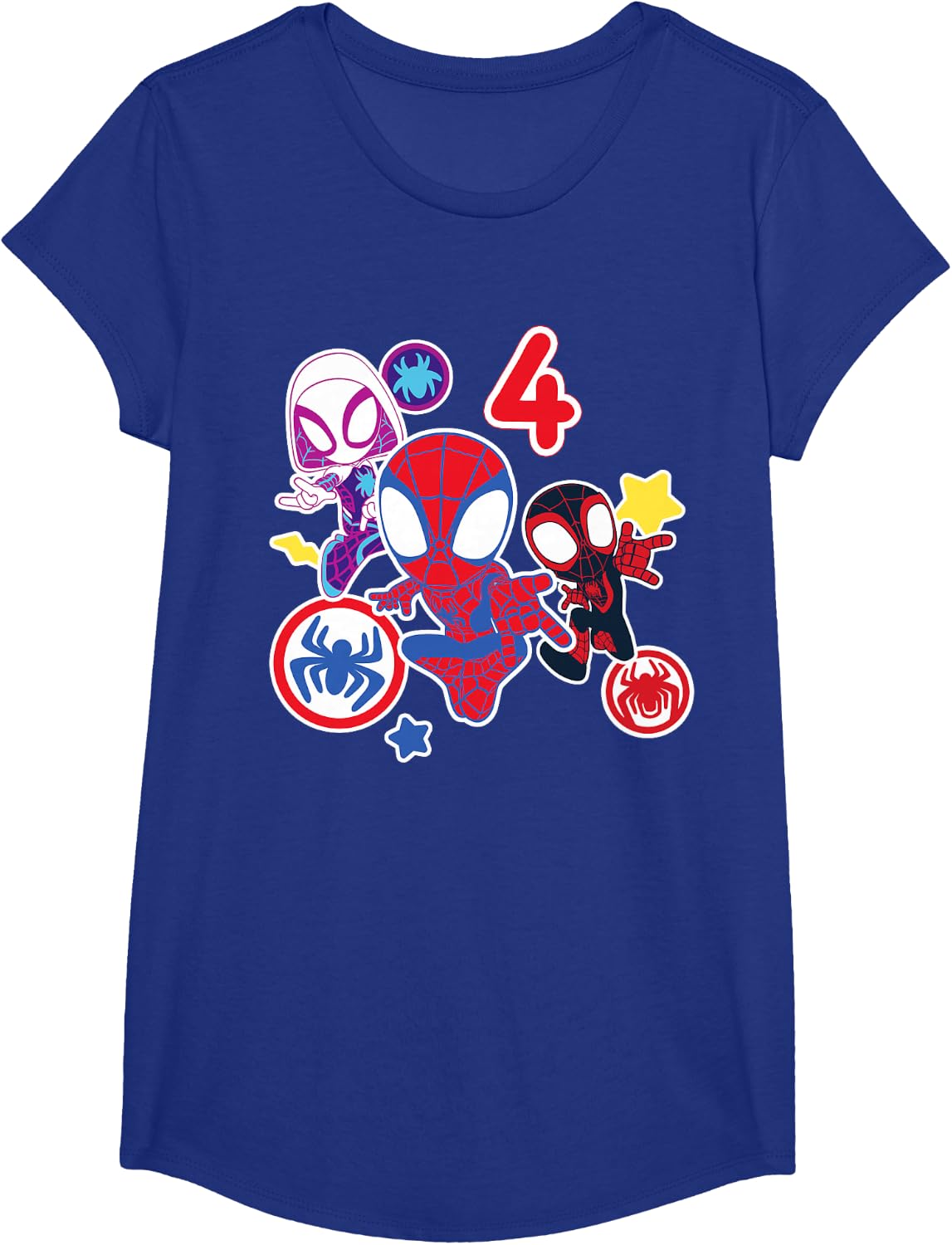 Spidey and His Amazing Friends Birthday T-Shirt for 4 Year Olds - Fun Graphic Design