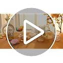 Tioncy Amber Body Powder Container Set with Velour Puffs