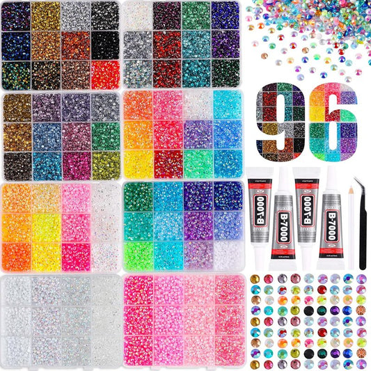 Bedazzling Kit - 60000 Flatback Resin Rhinestones | Sparkling Gems for Nail Art, Crafts & DIY Projects