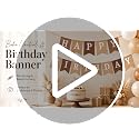 Boho Birthday Banner - Rustic Beige Canvas Garland for Celebrations