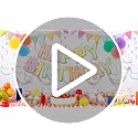 Colorful Happy Birthday Party Decorations Set - Banner & Swirls