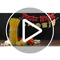Pasta Night Banner | Italian Party Decorations in Red & Gold Glitter