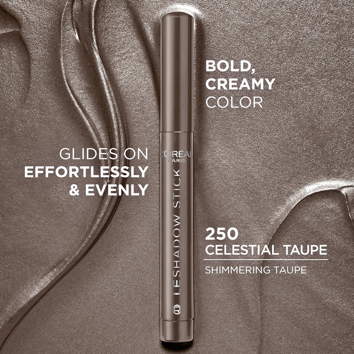 L'Oreal Paris Le Shadow Stick Eyeshadow - Blendable, Smudge-Resistant Cream in 250 Celestial Taupe