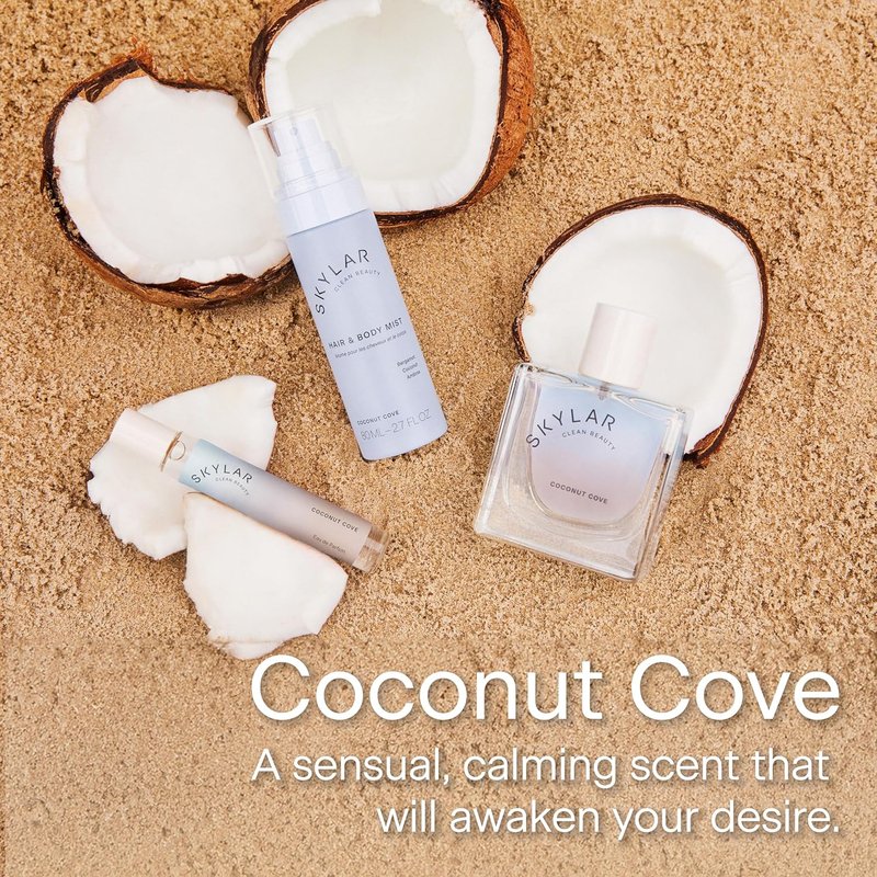 Coconut Cove Hair & Body Mist - Hypoallergenic Vegan Fragrance | 80 ML, 2.7 Fl Oz