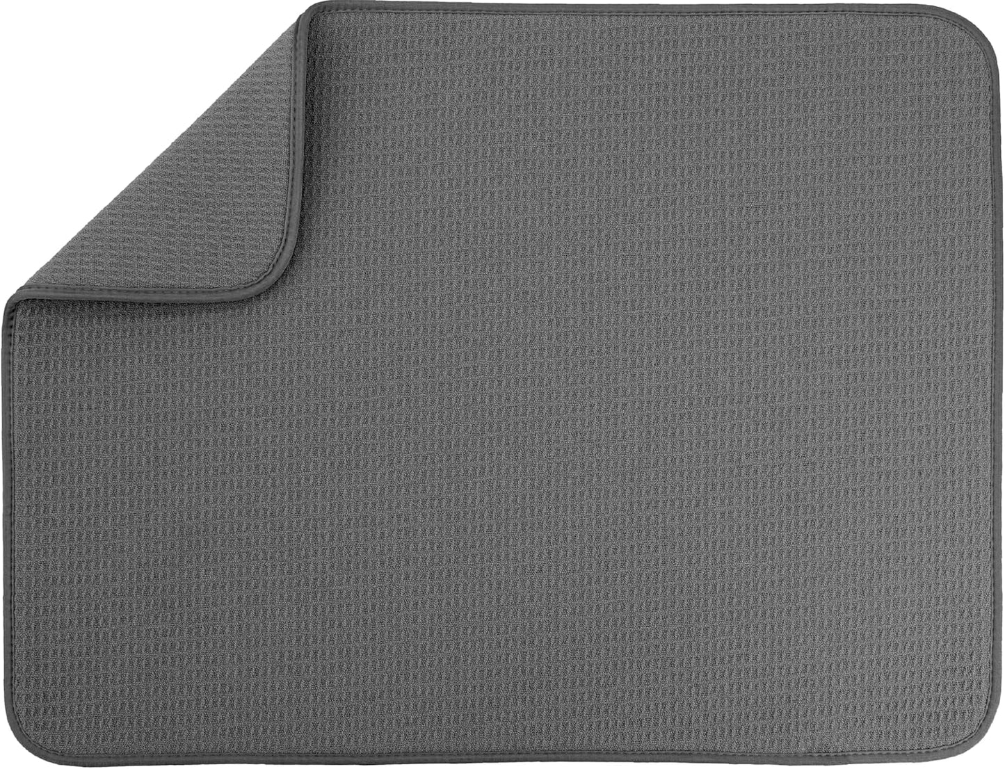 Dish Drying Mat XL - Absorbent Microfiber Kitchen Counter Pad | 18” x 24” | Charcoal