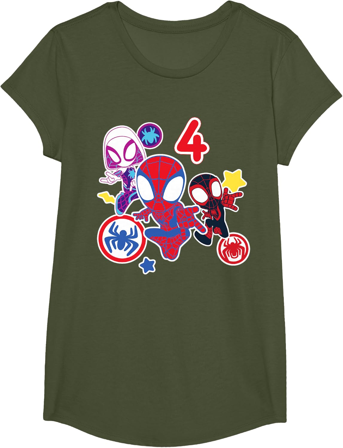 Spidey and His Amazing Friends Birthday T-Shirt for 4 Year Olds - Fun Graphic Design
