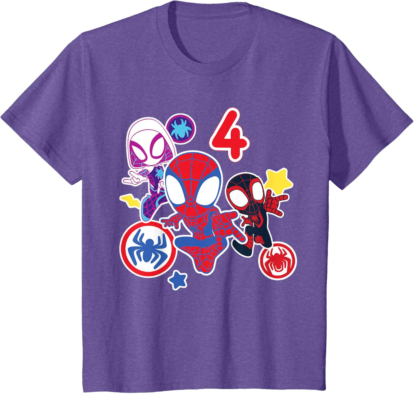 Spidey and His Amazing Friends Birthday T-Shirt for 4 Year Olds - Fun Graphic Design