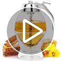 No-Drip Honey Dispenser 8 oz Glass Jar with Honeycomb Design
