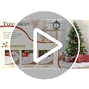 24 Inch White Faux Fur Christmas Tree Skirt with Gold Snowflakes