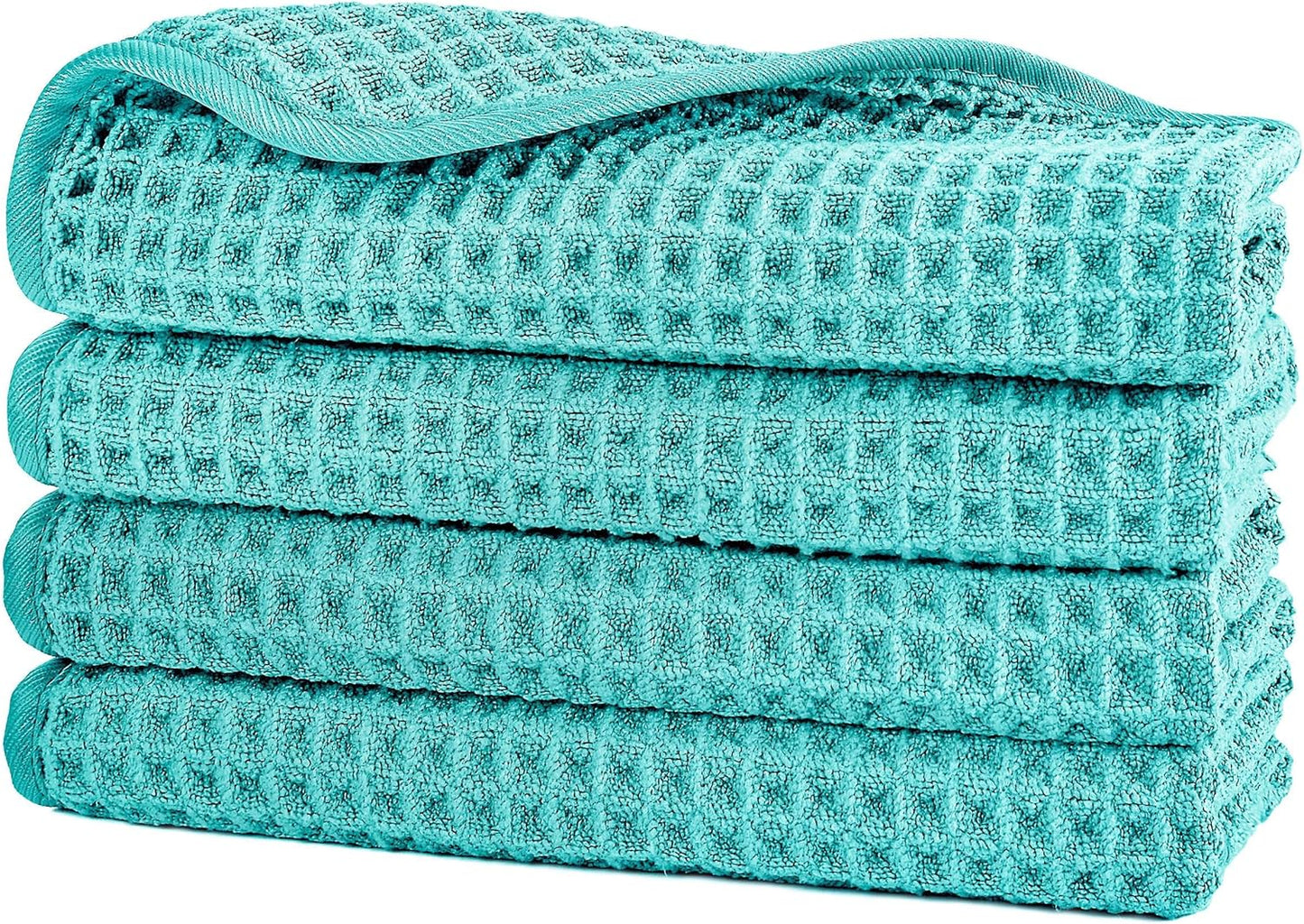 Microfiber Washcloths - Lint-Free Face Towels, 430 GSM | 13 x 13 in, 4 Pack - Waffle Weave