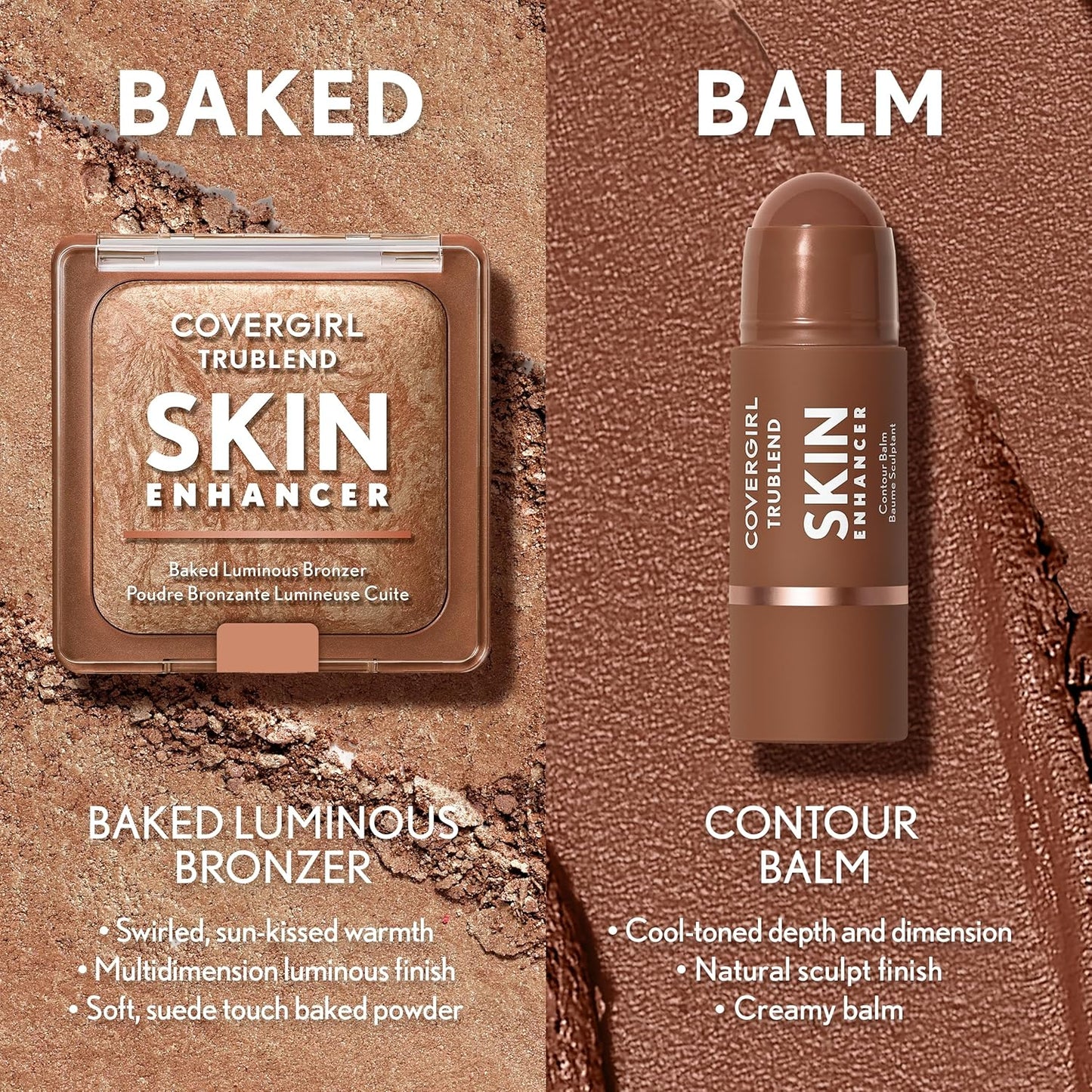 COVERGIRL TruBlend Baked Luminous Bronzer - Hyaluronic Acid & White Rose Extract | 300 Honey Bun (Light Bronze)