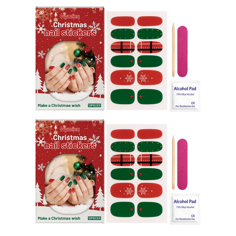 Nymixa Christmas Star Wish Soft Gel Nail Stickers Set Semi Cured DIY