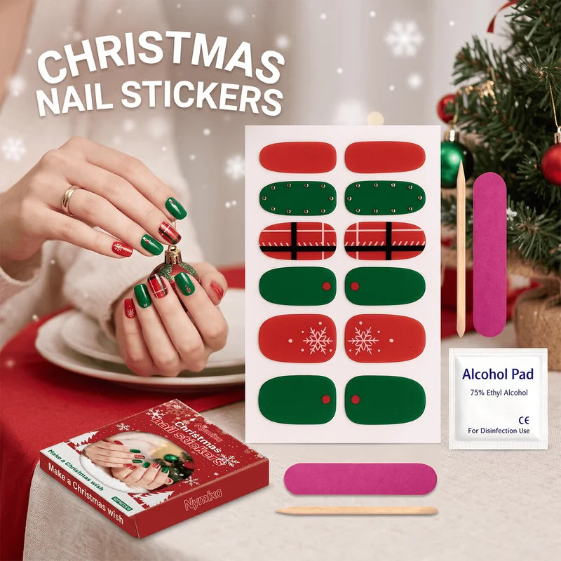 Nymixa Christmas Star Wish Soft Gel Nail Stickers Set Semi Cured DIY