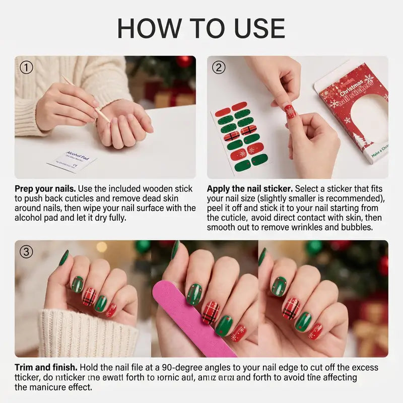 Nymixa Christmas Star Wish Soft Gel Nail Stickers Set Semi Cured DIY