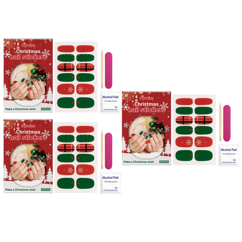 Nymixa Christmas Star Wish Soft Gel Nail Stickers Set Semi Cured DIY