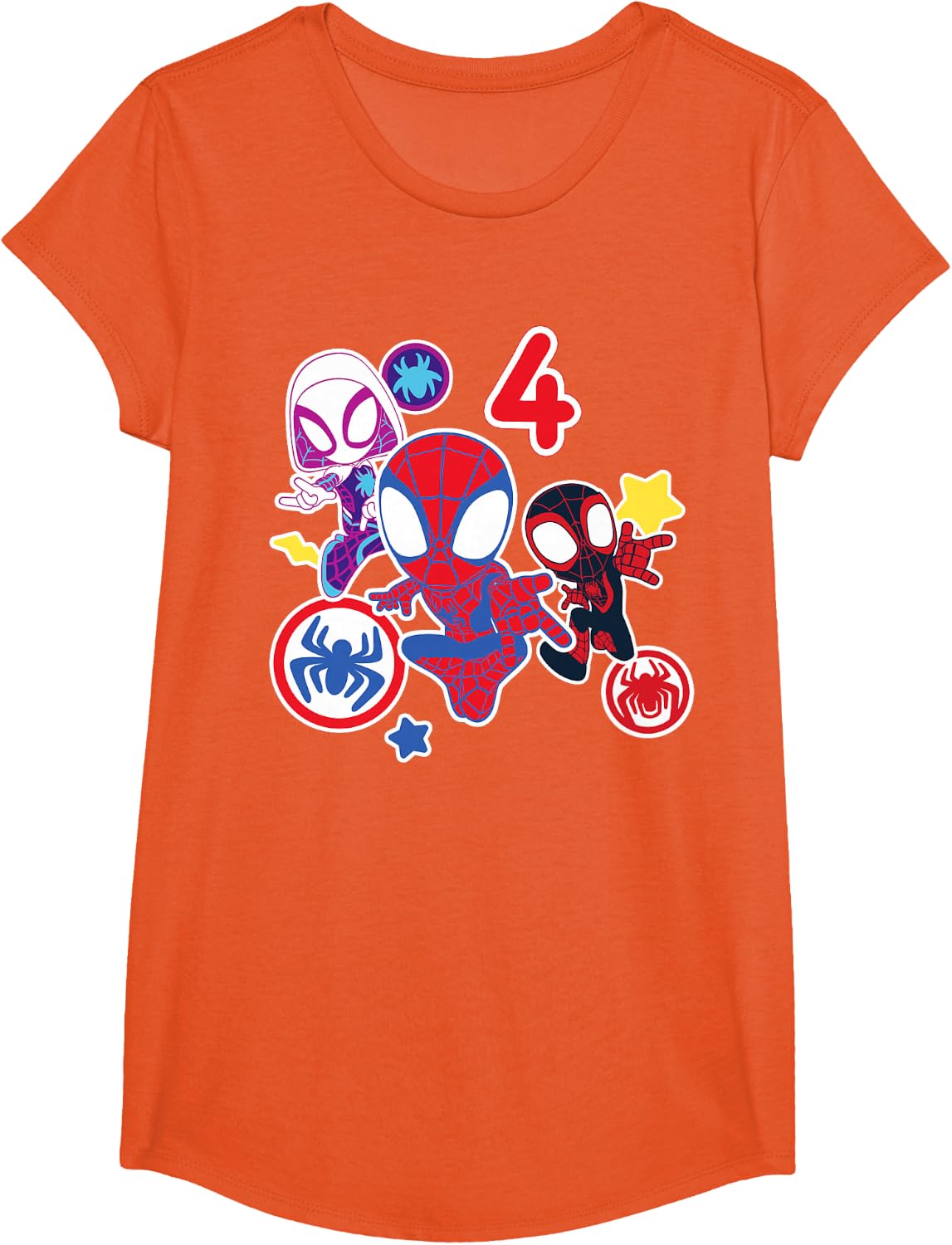 Spidey and His Amazing Friends Birthday T-Shirt for 4 Year Olds - Fun Graphic Design