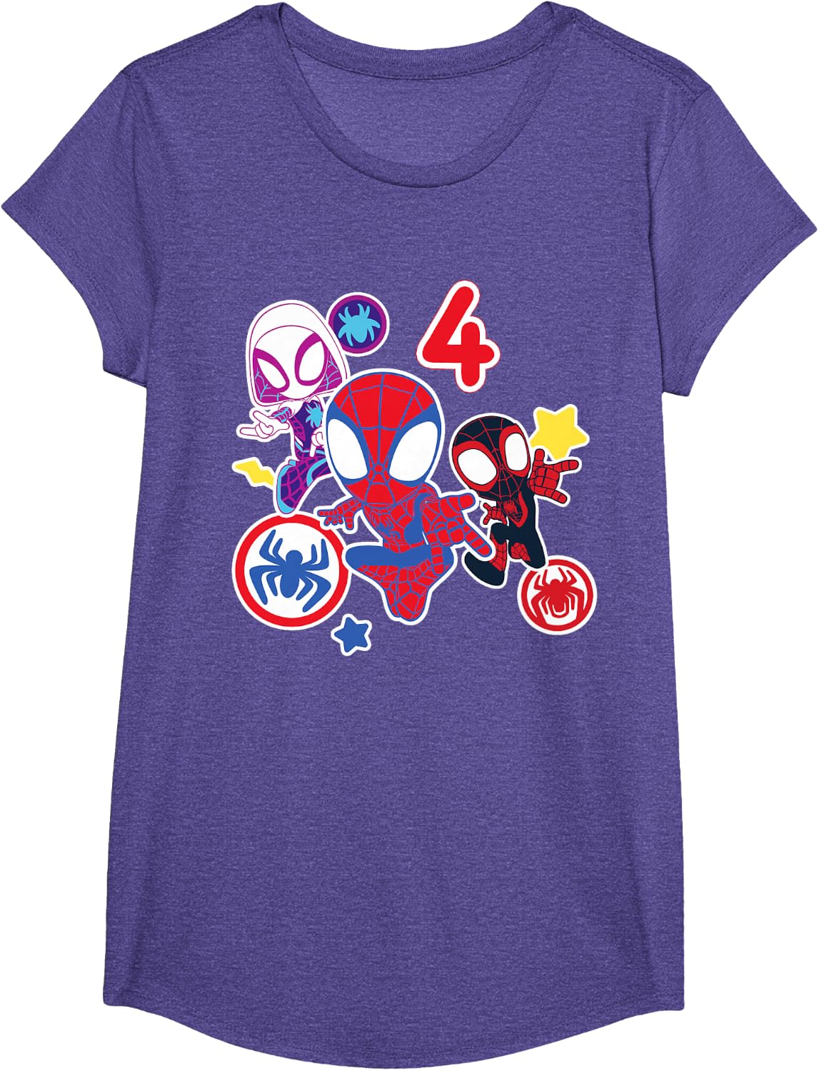 Spidey and His Amazing Friends Birthday T-Shirt for 4 Year Olds - Fun Graphic Design