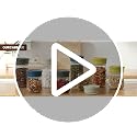 Airtight Glass Storage Jar 27 oz with Easy Open Lid for Food