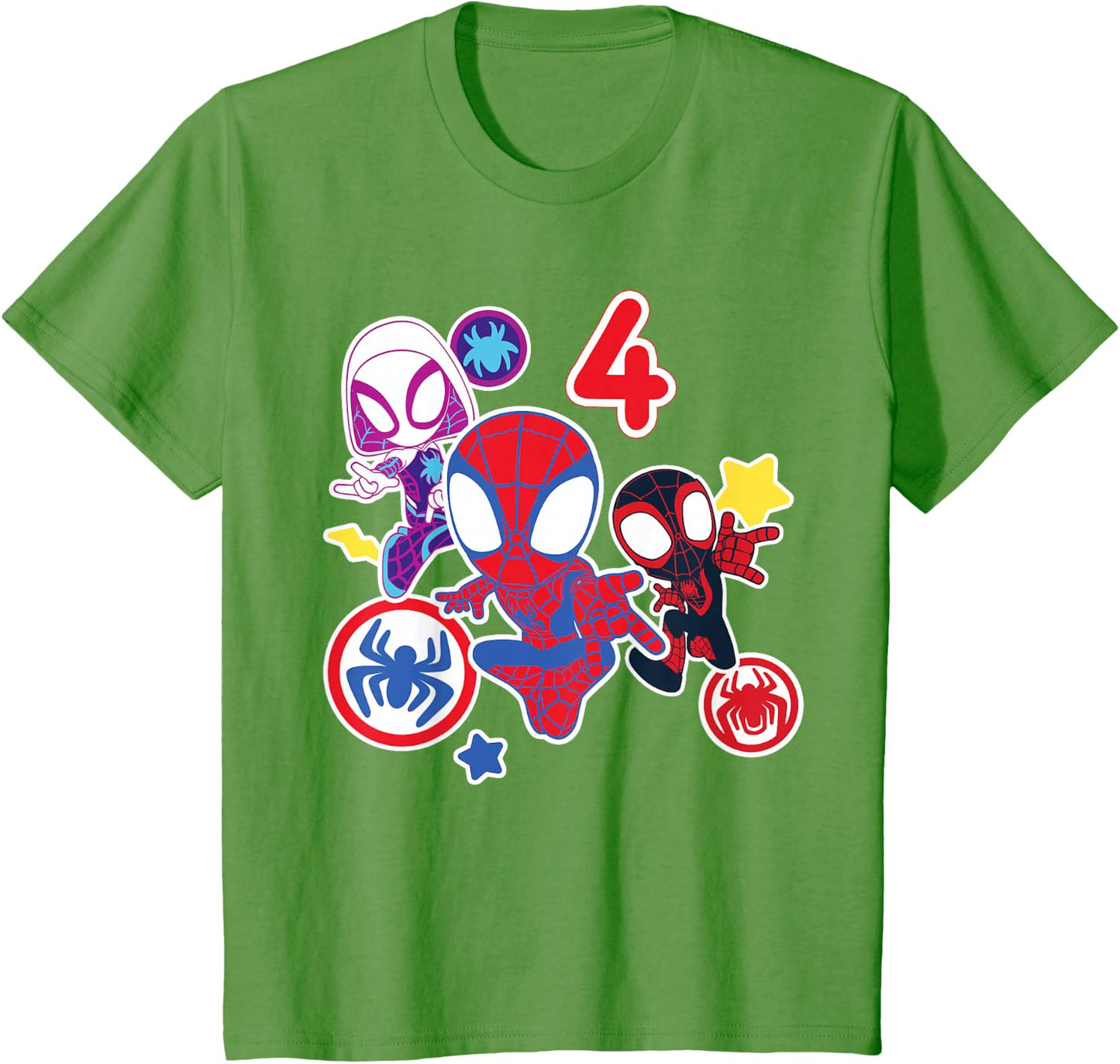 Spidey and His Amazing Friends Birthday T-Shirt for 4 Year Olds - Fun Graphic Design