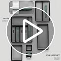 madesmart Classic Compact 5-Compartment Cutlery Tray - Carbon